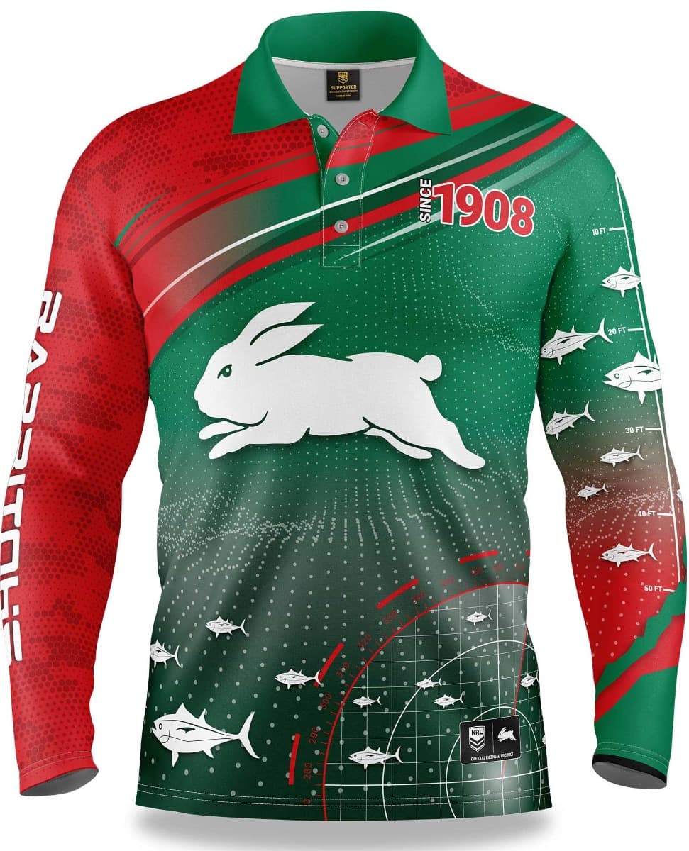 South Sydney Rabbitohs NRL Mens 'Fishfinder' Fishing Shirt South Sydney Rabbitohs NRL Mens 'Fishfinder' Fishing Shirt