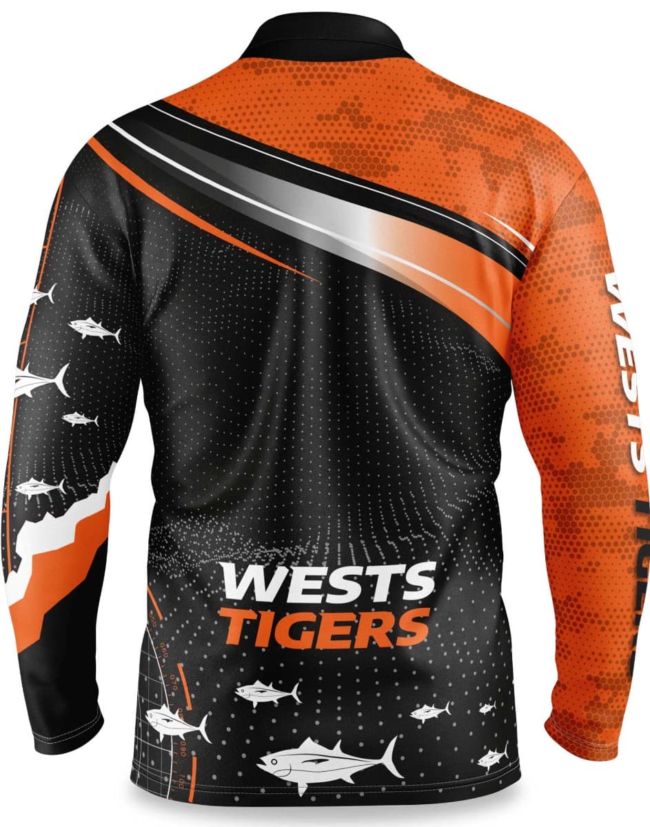 Wests Tigers NRL Mens 'Fishfinder' Fishing Shirt