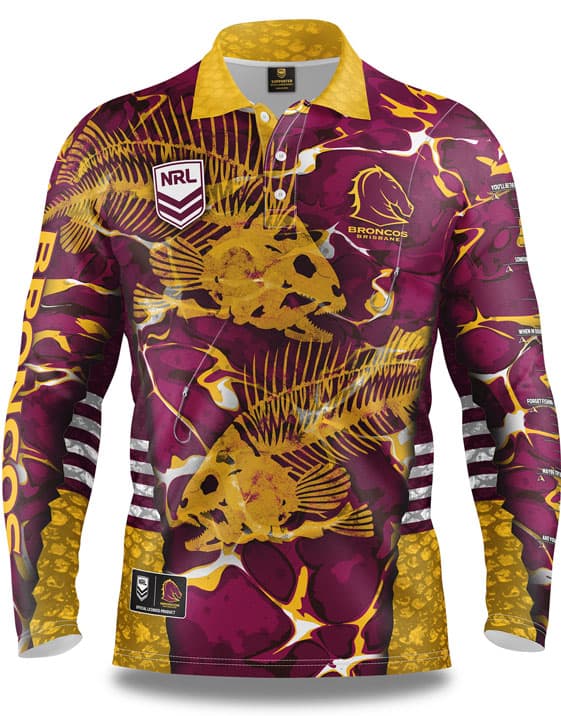 Brisbane Broncos NRL Fishing Shirt Brisbane Broncos NRL Fishing Shirt