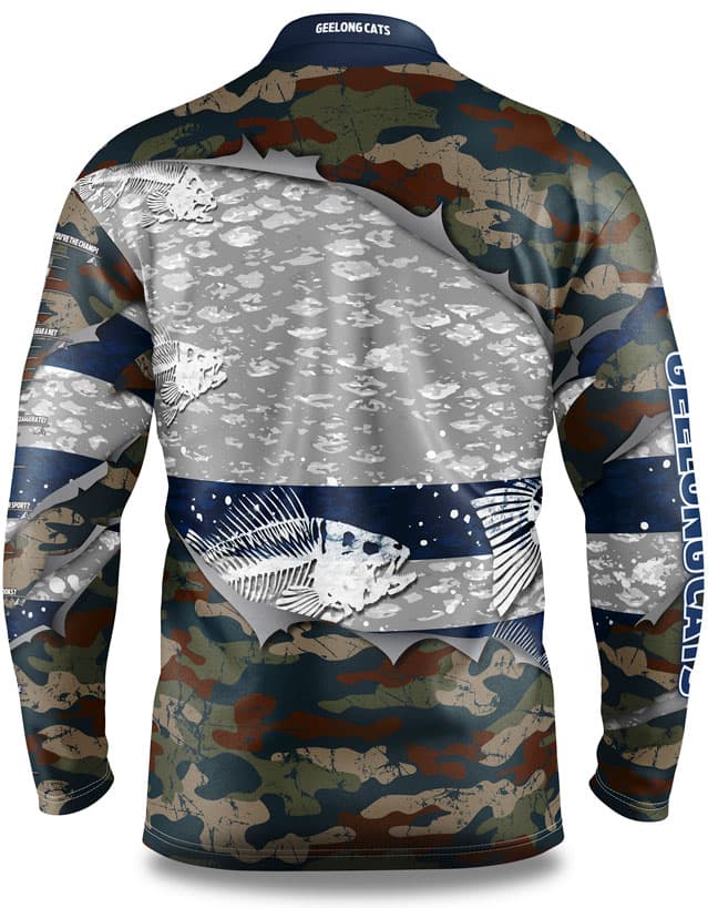 Geelong Cats AFL Mens Fishing 'Skeletor' Shirt Geelong Cats AFL Mens Fishing 'Skeletor' Shirt