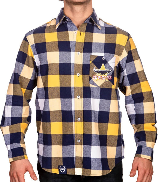 North Queensland Cowboys NRL Mens "Axeman" Flannel Shirt North Queensland Cowboys NRL Mens "Axeman" Flannel Shirt