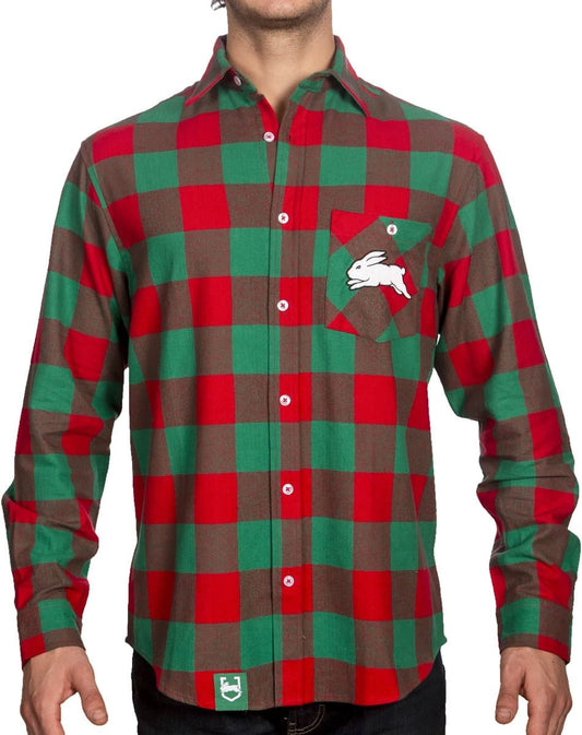 South Sydney Rabbitohs NRL Mens "Axeman" Flannel Shirt South Sydney Rabbitohs NRL Mens "Axeman" Flannel Shirt