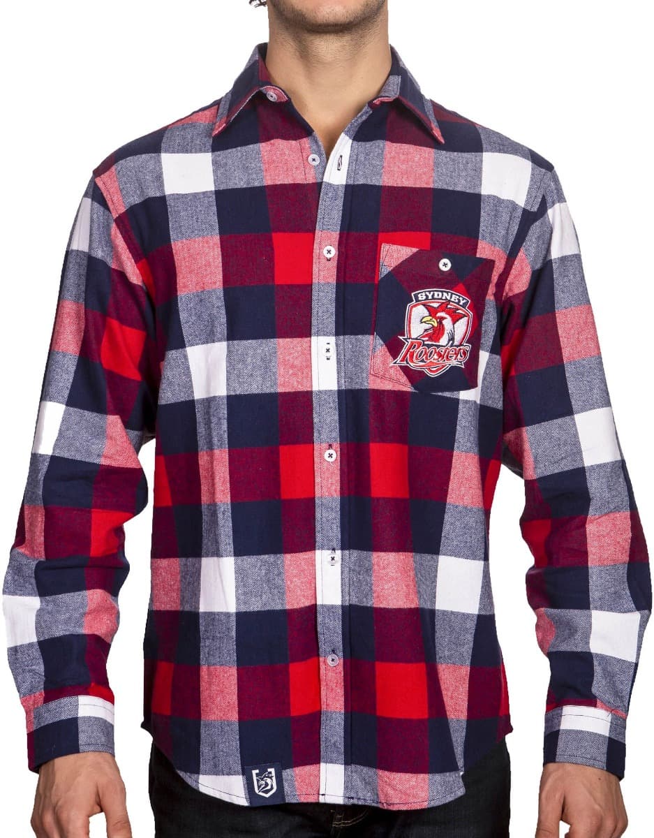 Sydney Roosters NRL Mens "Axeman" Flannel Shirt