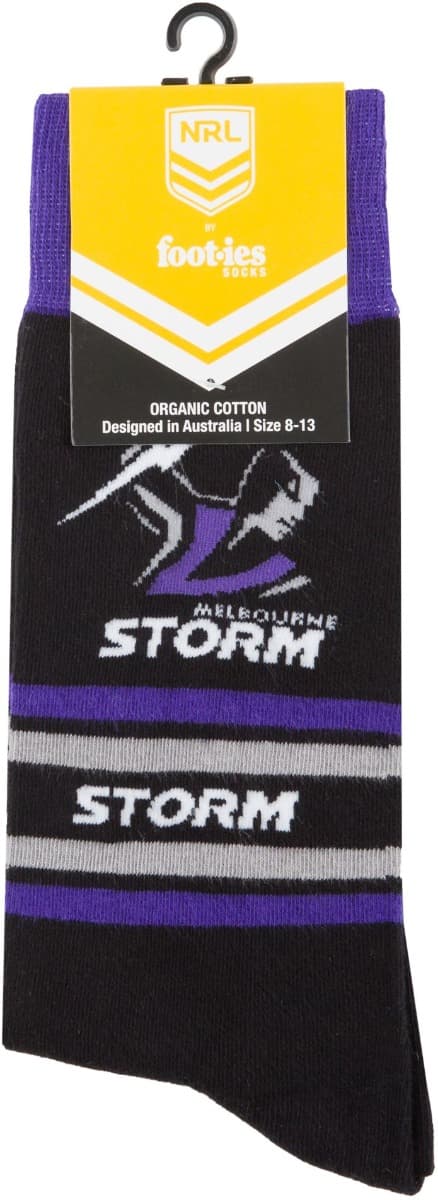 Melbourne Storm NRL Stripe Organic Cotton Socks