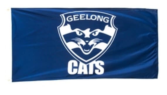 Geelong Cats AFL Team Giant Pole Flag 1800mm by 900mm