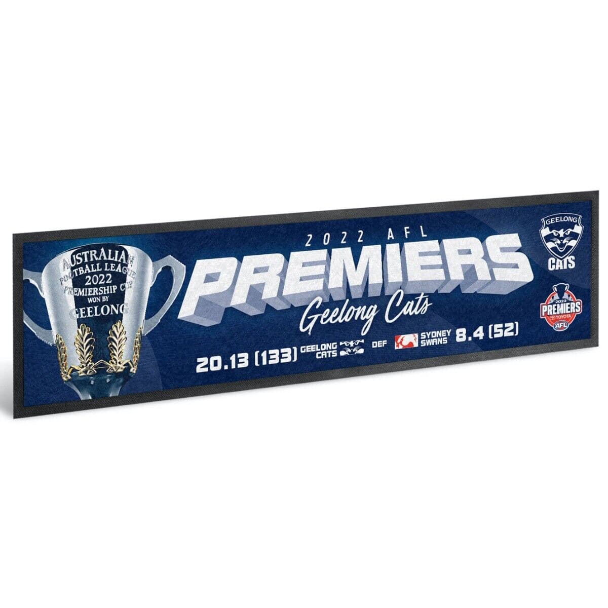 Geelong Cats 2022 AFL Premiers P1 Bar Runner Geelong Cats 2022 AFL Premiers P1 Bar Runner
