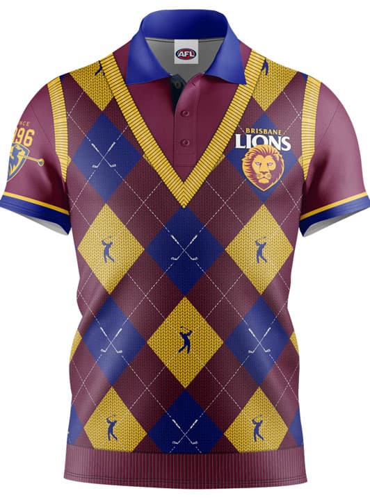 Brisbane Lions AFL Fairway Golf Polo Shirt