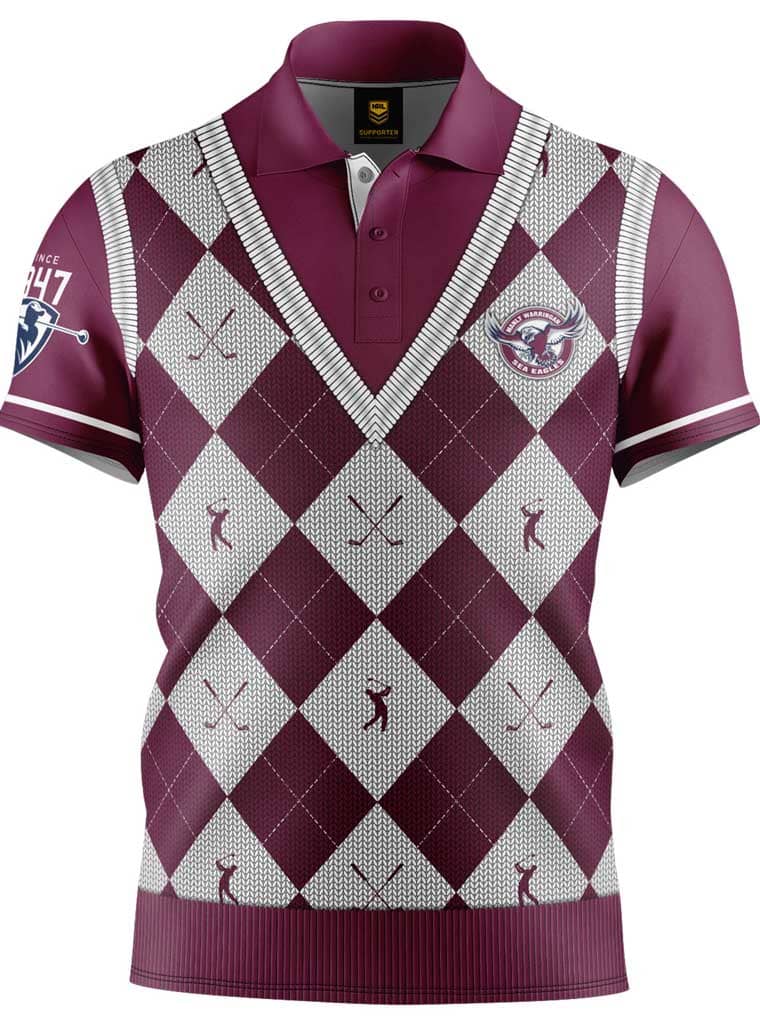 Manly Sea Eagles NRL Fairway Golf Polo Shirt Manly Sea Eagles NRL Fairway Golf Polo Shirt