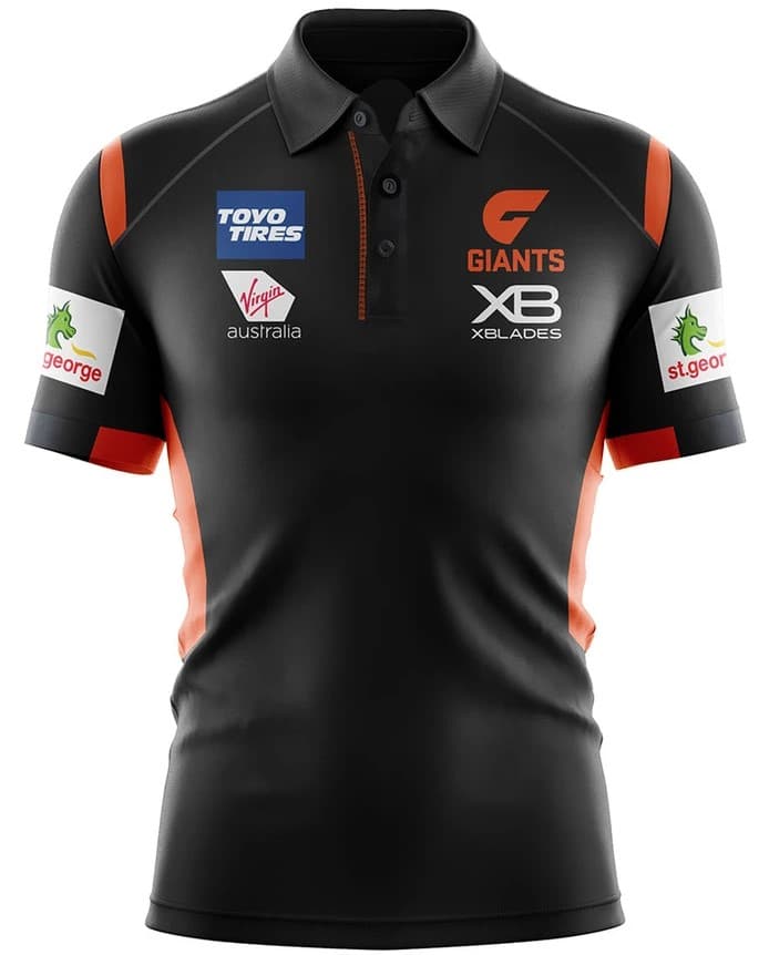 GWS Giants Mens AFL Media Polo Shirt