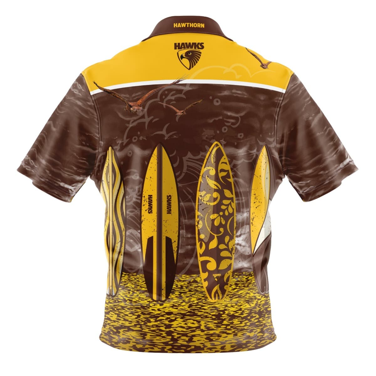 Hawthorn Hawks AFL Mens Hawaiian Shirt Hawthorn Hawks AFL Mens Hawaiian Shirt