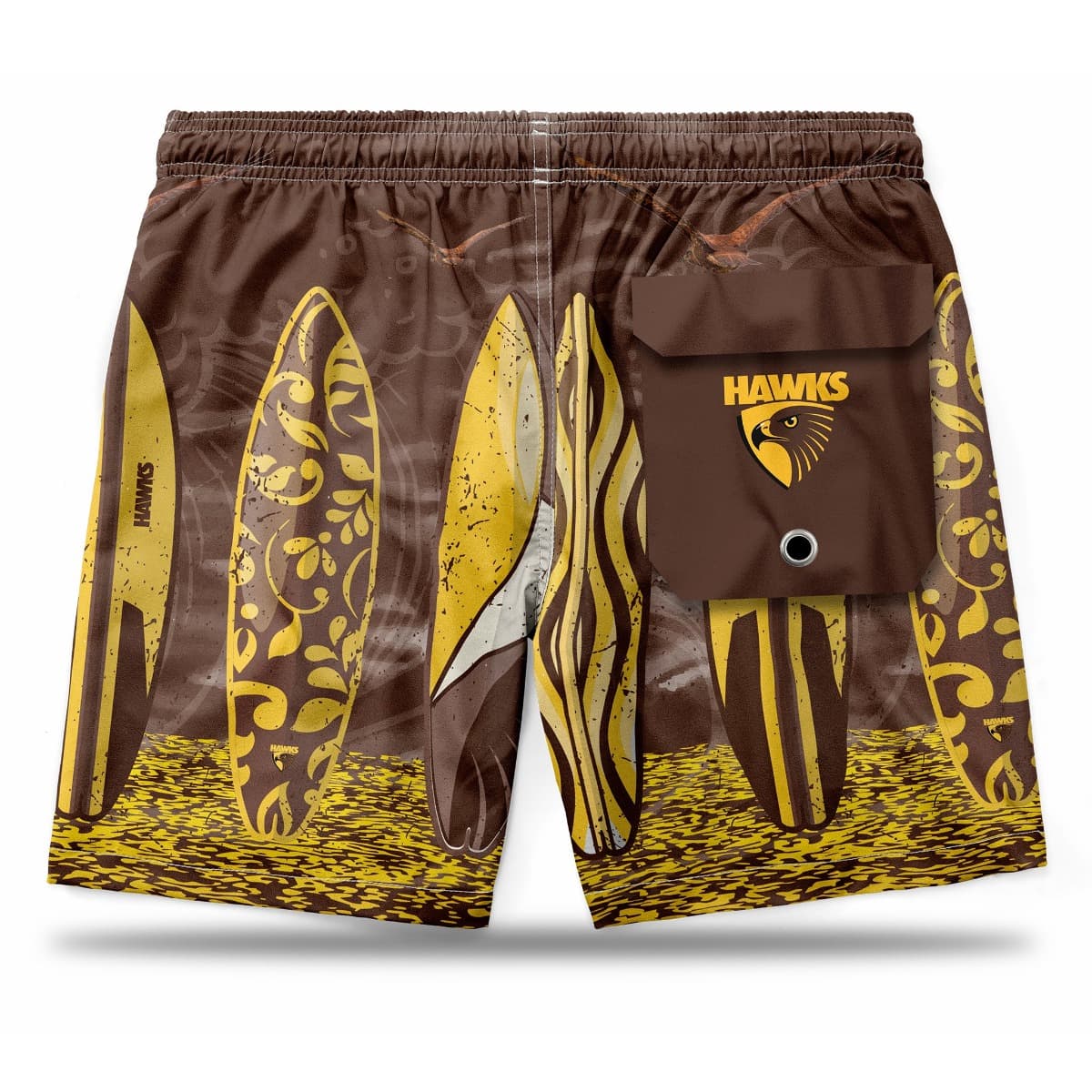 Hawthorn Hawks AFL Mens Hawaiian Shorts Hawthorn Hawks AFL Mens Hawaiian Shorts