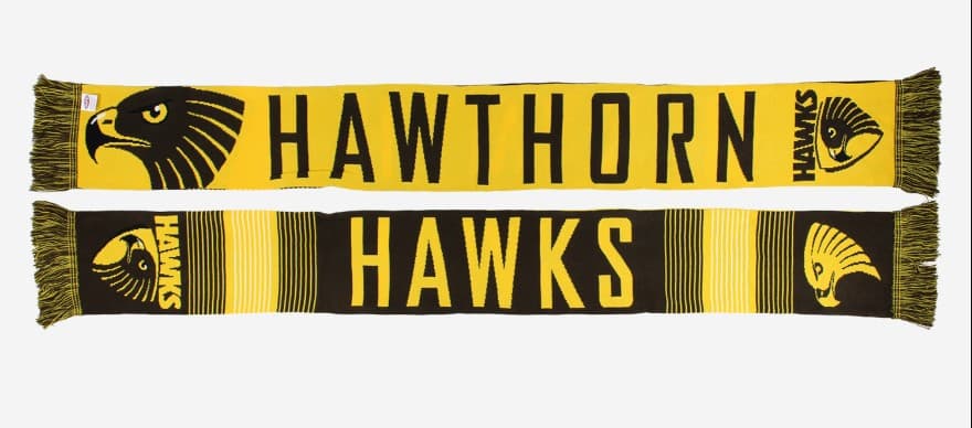 Hawthorn Hawks AFL Adults Linebreak Scarf Hawthorn Hawks AFL Adults Linebreak Scarf