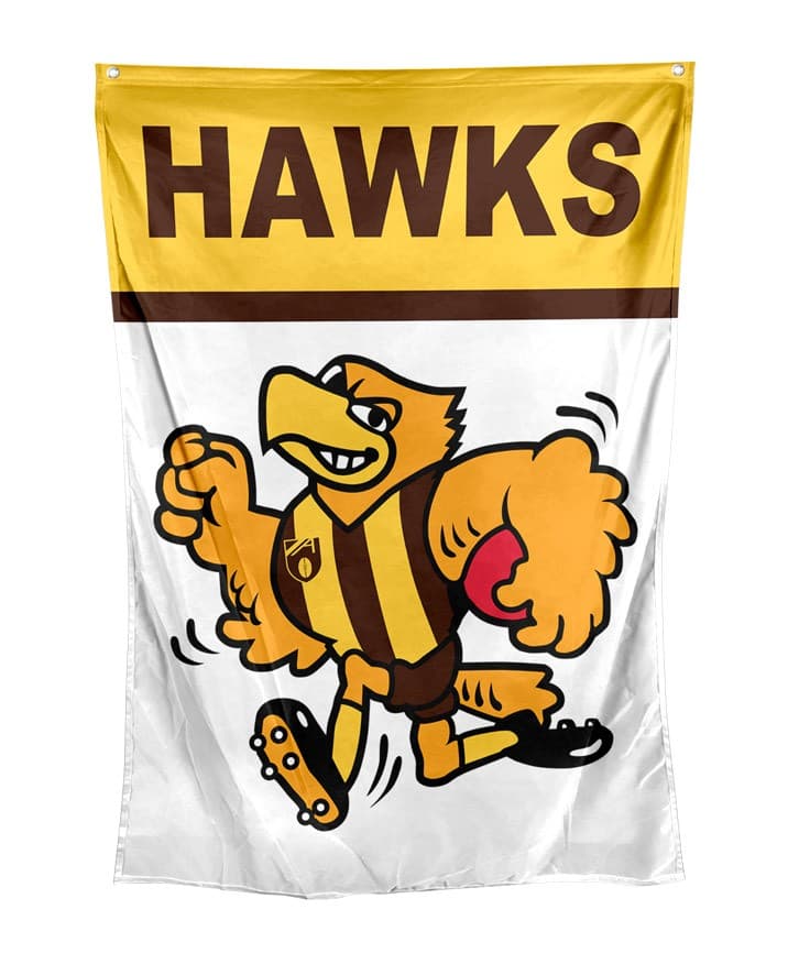 Hawthorn Hawks AFL Retro Wall Flag 100cm x 70cm Hawthorn Hawks AFL Retro Wall Flag 100cm x 70cm