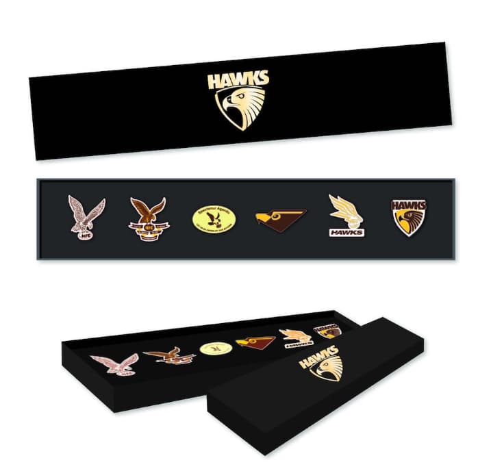 Hawthorn Hawks AFL 6 Pin Logo Set Hawthorn Hawks AFL 6 Pin Logo Set