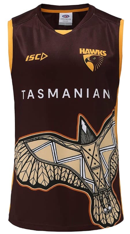 Hawthorn Hawks 2023 AFL Mens Brown Training Guernsey Hawthorn Hawks 2023 AFL Mens Brown Training Guernsey