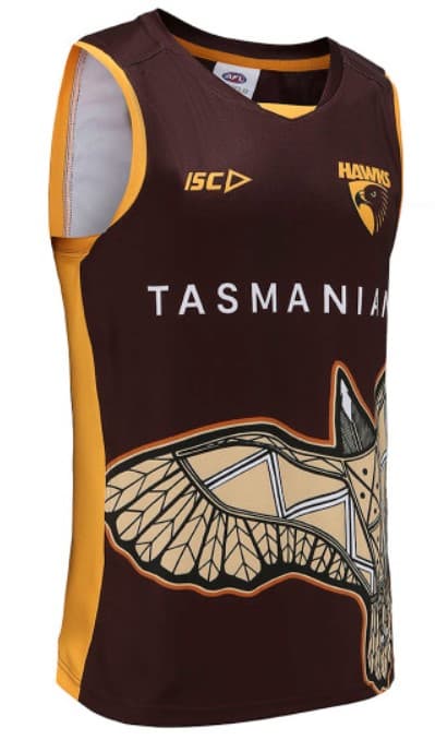 Hawthorn Hawks 2023 AFL Mens Brown Training Guernsey Hawthorn Hawks 2023 AFL Mens Brown Training Guernsey
