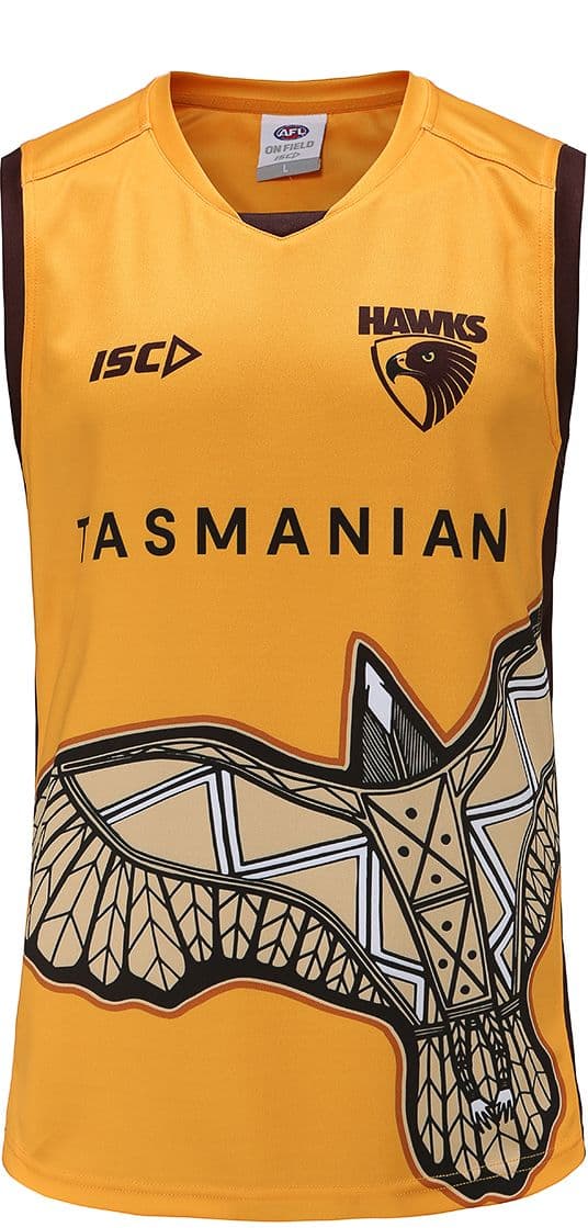 Hawthorn Hawks 2023 AFL Mens Gold Training Guernsey