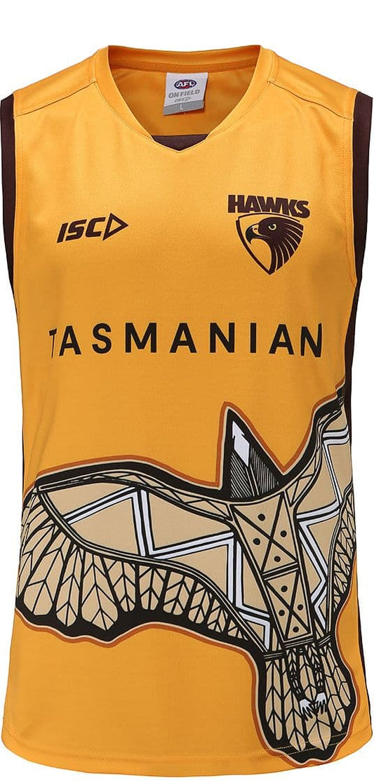 Hawthorn Hawks 2023 AFL Mens Gold Training Guernsey Hawthorn Hawks 2023 AFL Mens Gold Training Guernsey