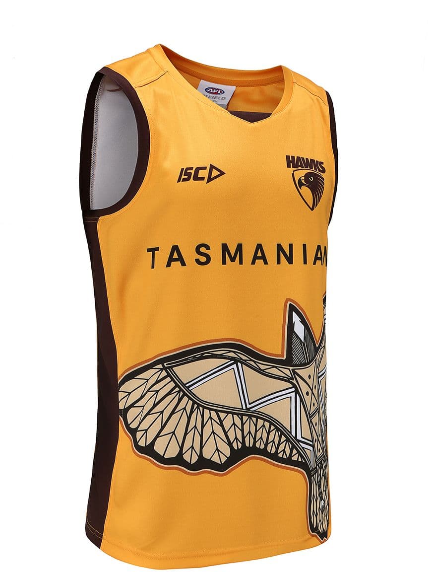 Hawthorn Hawks 2023 AFL Mens Gold Training Guernsey Hawthorn Hawks 2023 AFL Mens Gold Training Guernsey