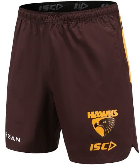Hawthorn Hawks AFL Mens Brown Training Shorts Hawthorn Hawks AFL Mens Brown Training Shorts