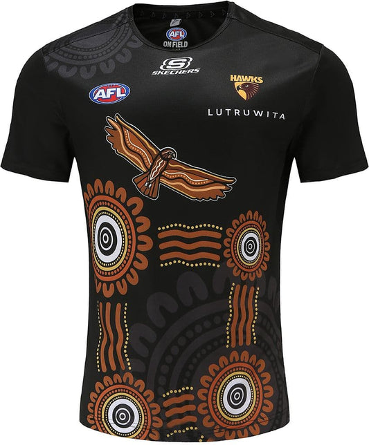 Hawthorn Hawks 2023 AFL Mens Black Run Out Tee Hawthorn Hawks 2023 AFL Mens Black Run Out Tee