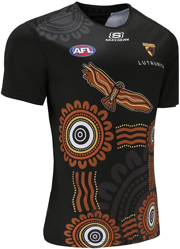 Hawthorn Hawks 2023 AFL Mens Black Run Out Tee Hawthorn Hawks 2023 AFL Mens Black Run Out Tee