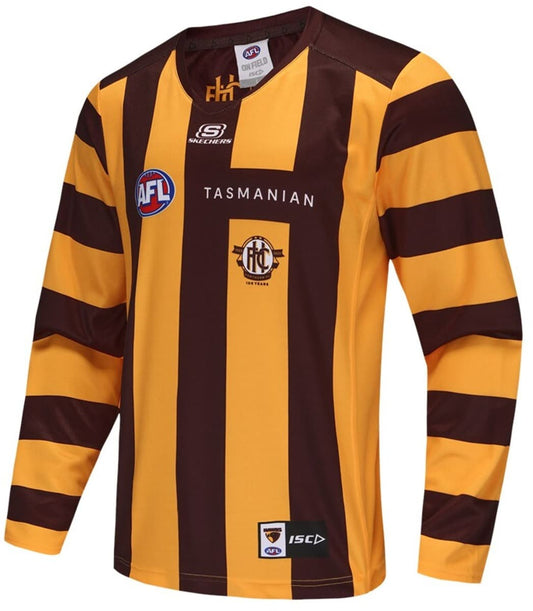 Hawthorn Hawks 2025 AFL Mens Long Sleeve Home Guernsey Hawthorn Hawks 2025 AFL Mens Long Sleeve Home Guernsey