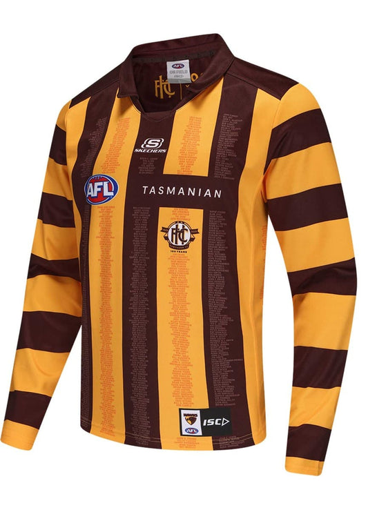 Hawthorn Hawks 2025 AFL Mens Long Sleeve Centenary Guernsey Hawthorn Hawks 2025 AFL Mens Long Sleeve Centenary Guernsey