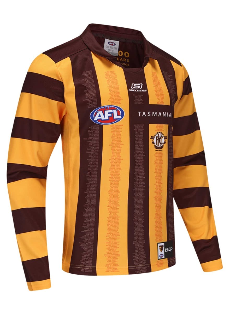 Hawthorn Hawks 2025 AFL Mens Long Sleeve Centenary Guernsey
