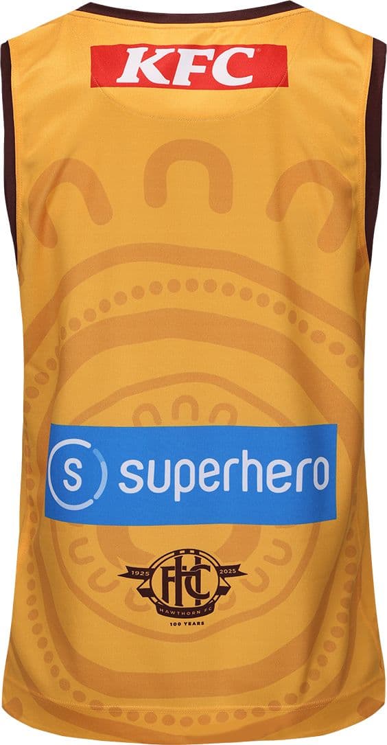 Hawthorn Hawks 2025 AFL Mens Gold Indigenous Guernsey