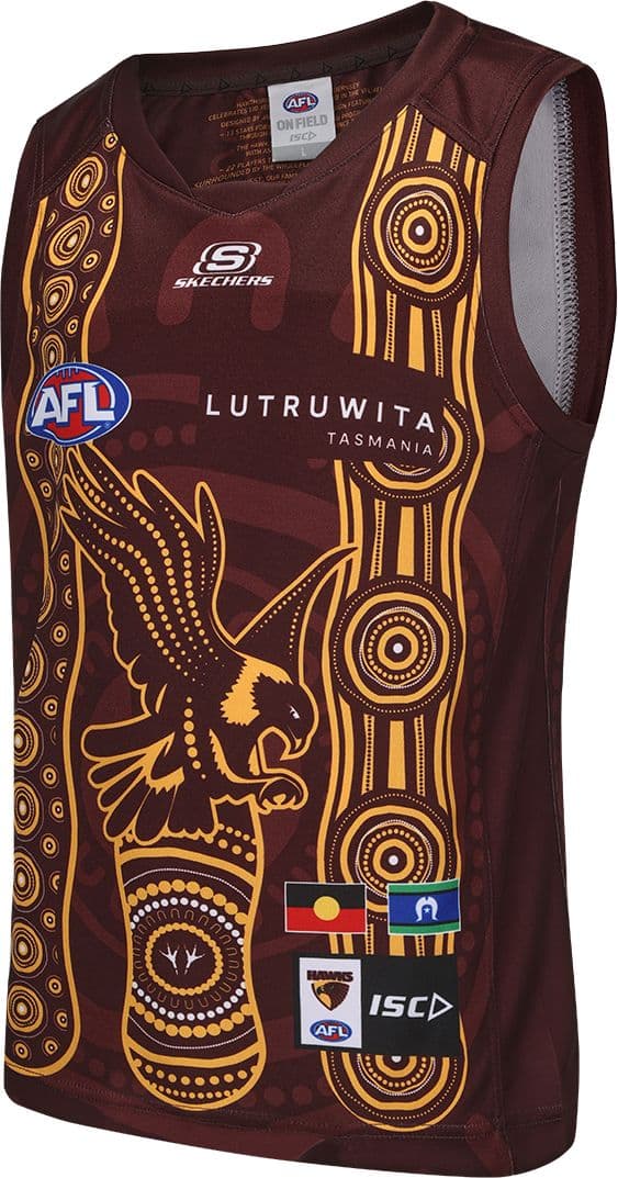 Hawthorn Hawks 2025 AFL Kids Indigenous Guernsey