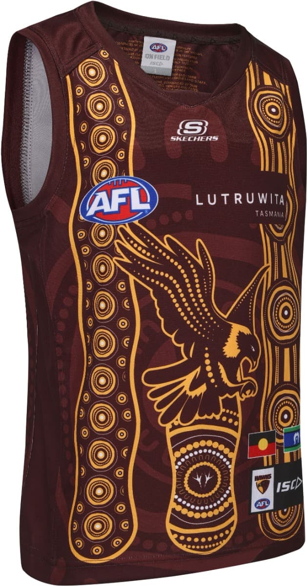 Hawthorn Hawks 2025 AFL Kids Indigenous Guernsey