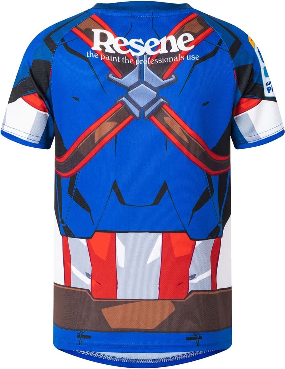 Wellington Hurricanes 2025 Rugby Union Kids Captain America Marvel Jersey