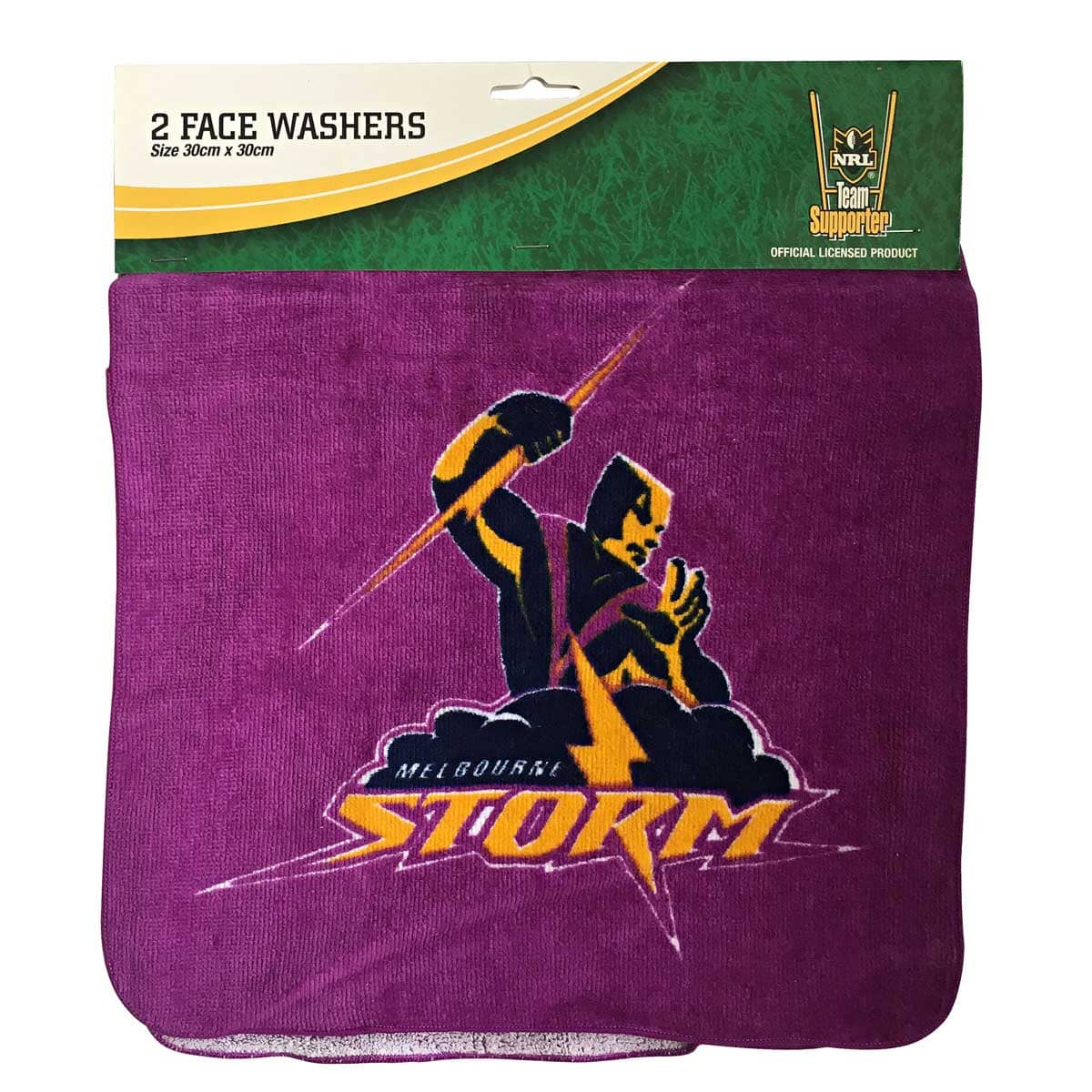 Melbourne Storm NRL Face Washer Pack x 2