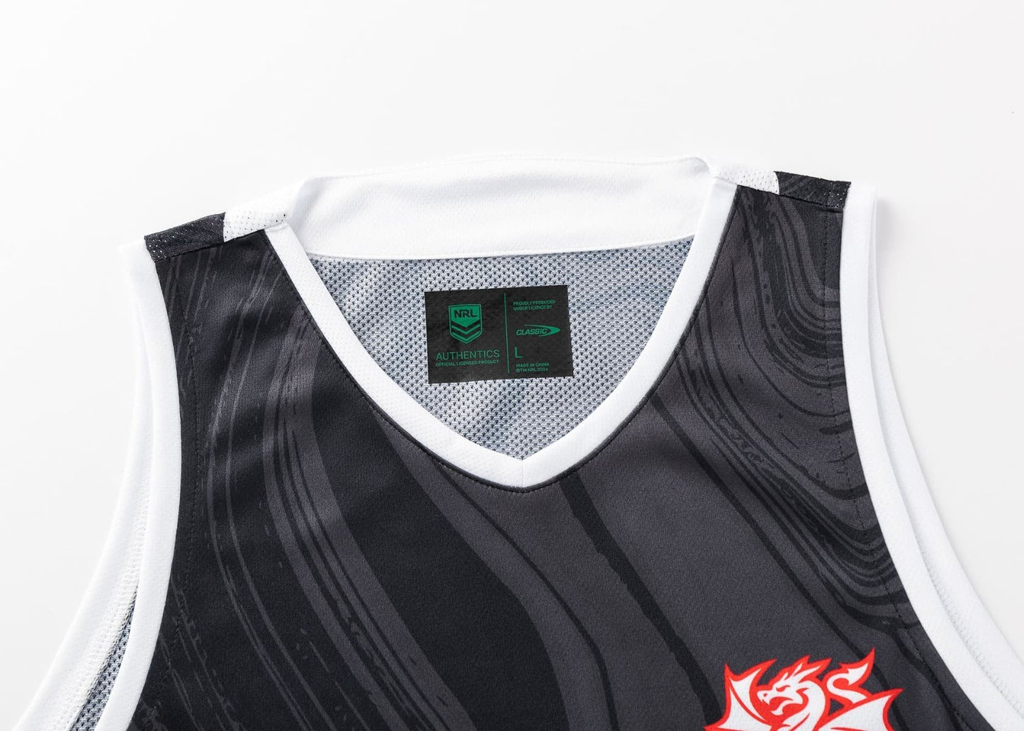 St George Dragons 2025 NRL Mens Black Training Singlet