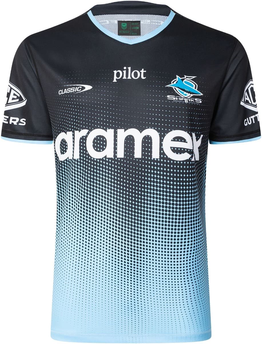 Cronulla Sharks 2025 NRL Mens Black Training Shirt