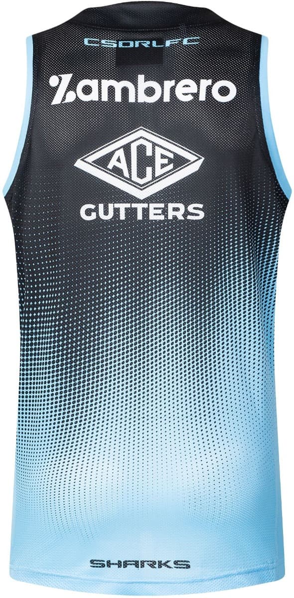 Cronulla Sharks 2025 NRL Mens Black Training Singlet