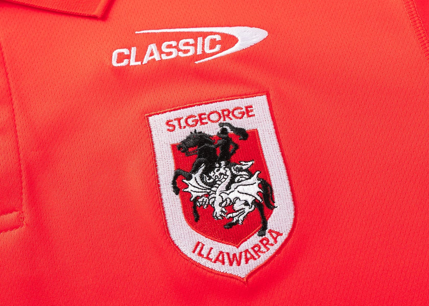 St George Dragons 2025 NRL Mens Red Media Polo Shirt