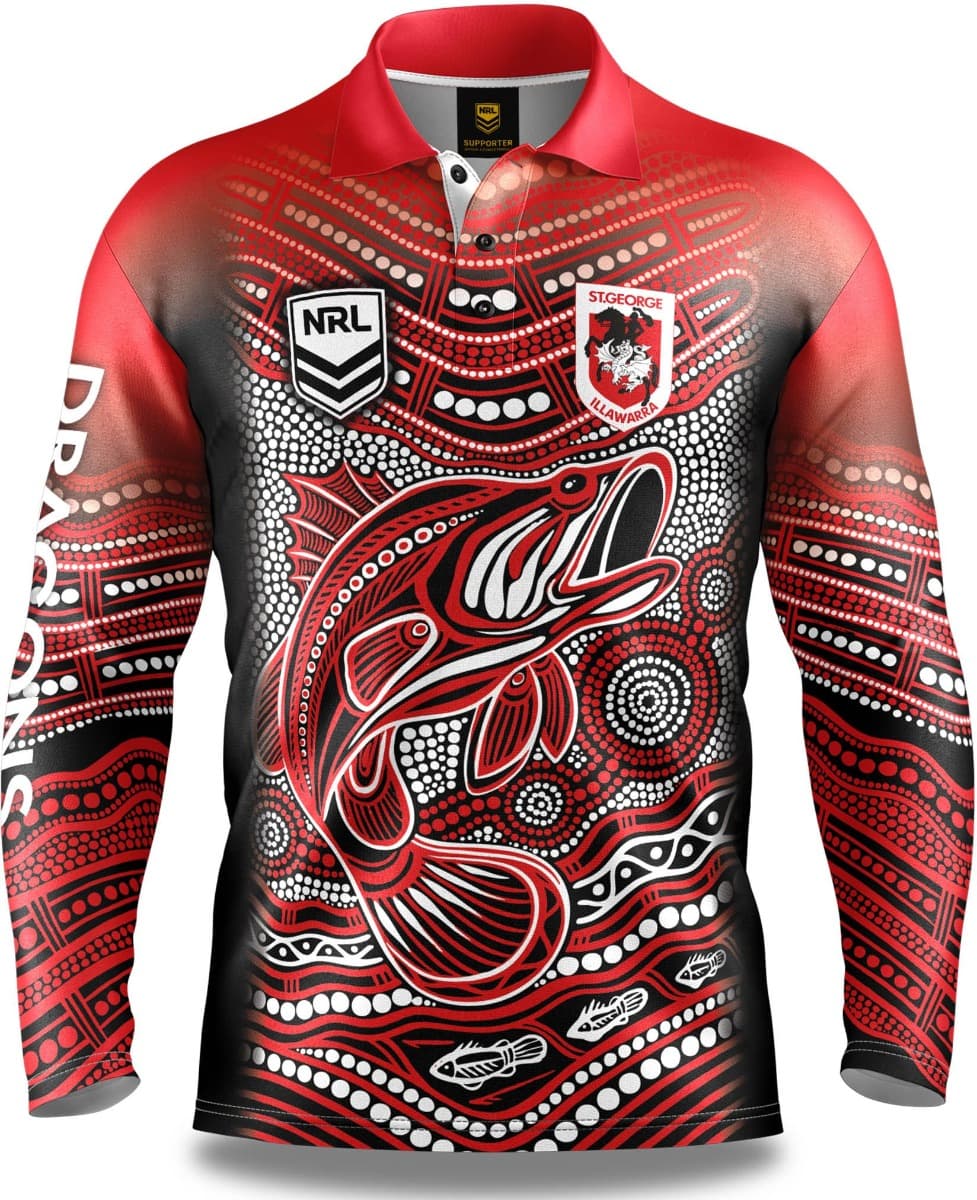 St George Dragons NRL Indigenous Fishing Shirt
