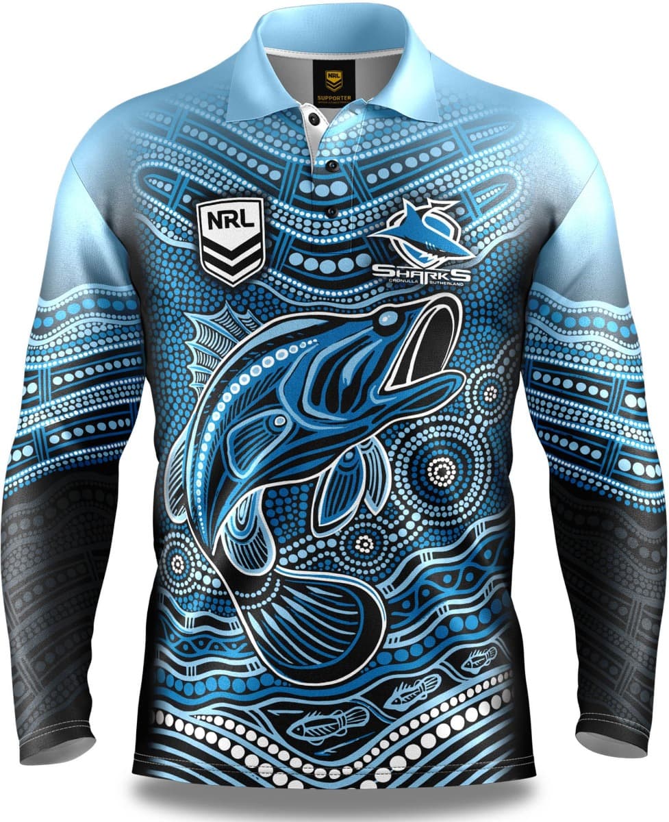 Cronulla Sharks NRL Indigenous Fishing Shirt