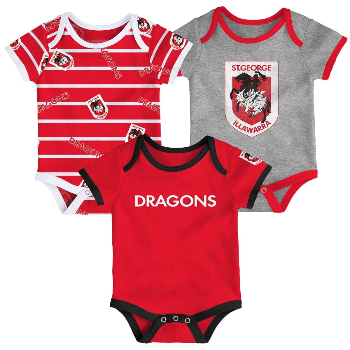 St George Dragons NRL 3 Piece Bodysuit Set
