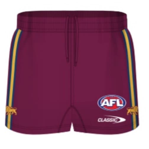 Brisbane Lions AFL Mens Maroon Home Shorts