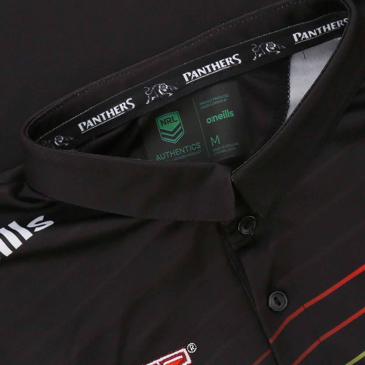Penrith Panthers 2023 NRL Mens Black Media Polo Shirt