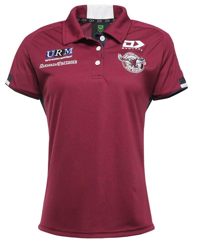 Manly Sea Eagles Ladies Media Polo Shirt Maroon