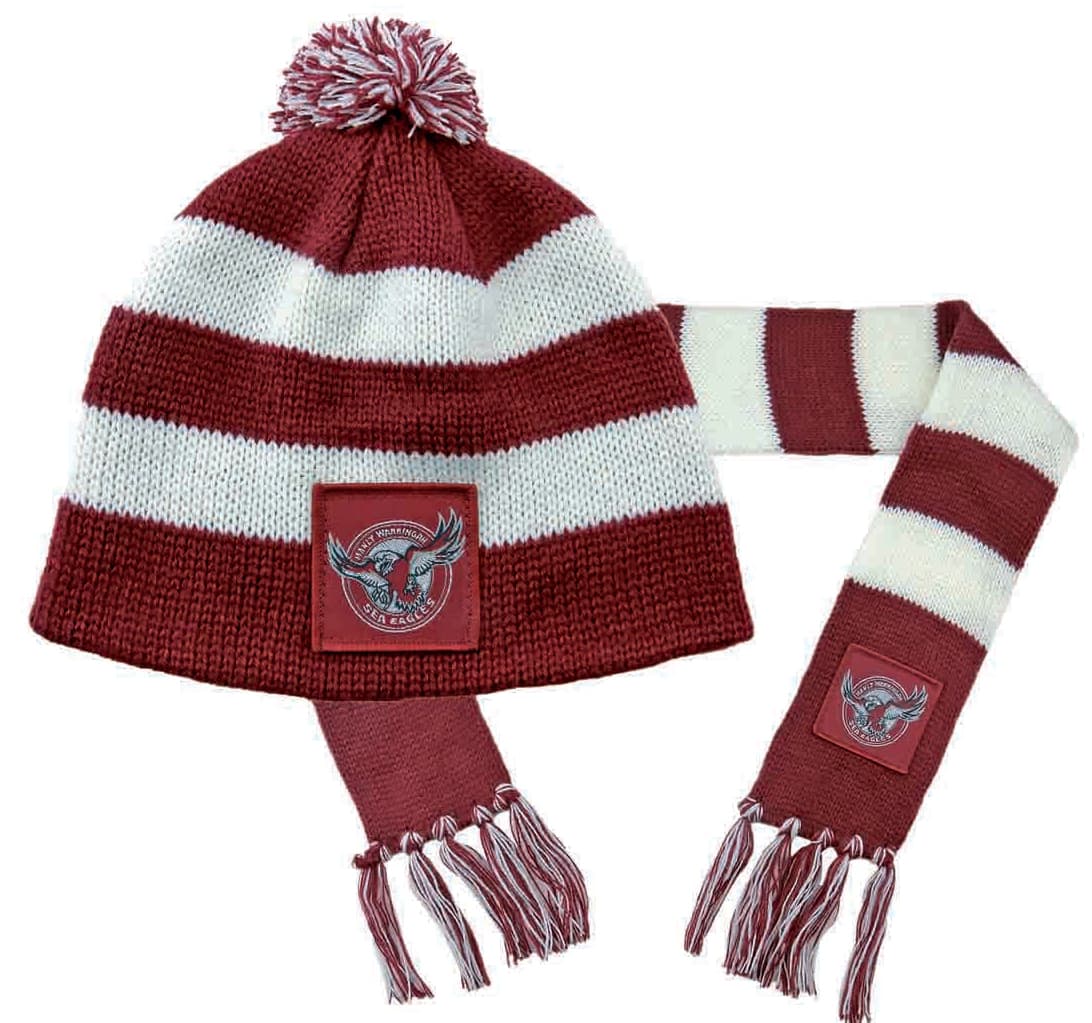 Manly Sea Eagles NRL Baby Beanie and Scarf Combo