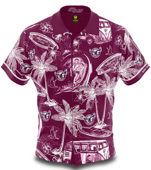 Manly Sea Eagles Mens NRL Hawaiian Shirt