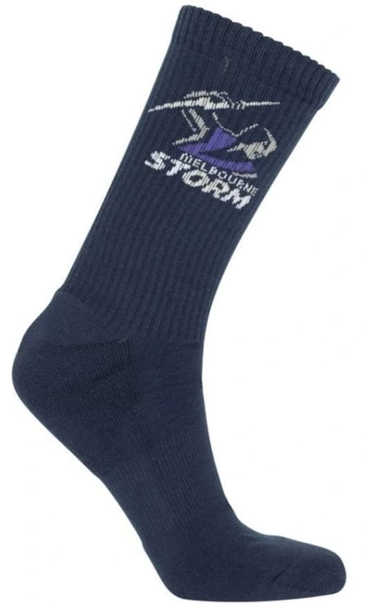 Melbourne Storm NRL Mens Sport Crew Socks Purple 2 Pack