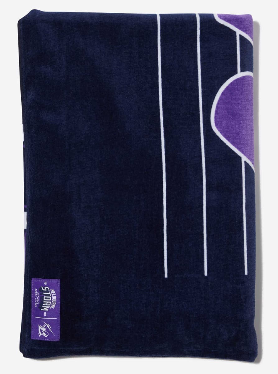 Melbourne Storm NRL Headline Mega Beach Towel 170cm x 90cm Melbourne Storm NRL Headline Mega Beach Towel 170cm x 90cm