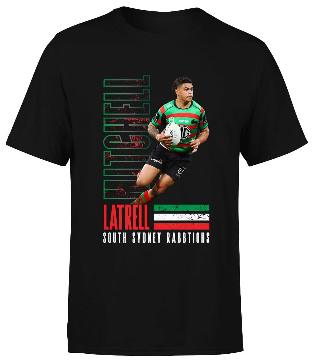 South Sydney Rabbitohs NRL Mens Latrell Mitchell Player Tee South Sydney Rabbitohs NRL Mens Latrell Mitchell Player Tee