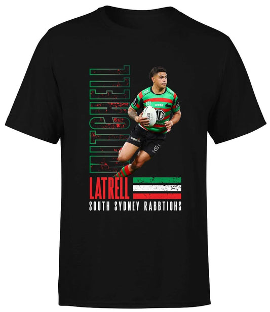 South Sydney Rabbitohs NRL Mens Latrell Mitchell Player Tee South Sydney Rabbitohs NRL Mens Latrell Mitchell Player Tee